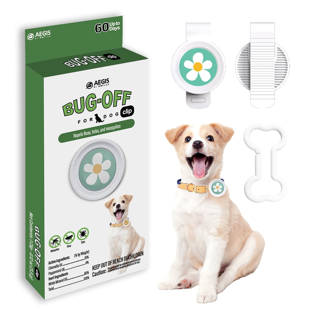 AEGIS BUG-OFF CLIPS, Repelling Flea, Tick & Mosquito made in Korea by KN FLAX (Daisy)