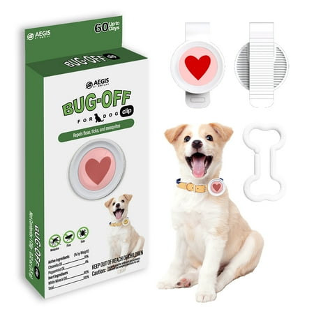 AEGIS BUG-OFF CLIPS, Repelling Flea, Tick & Mosquito made in Korea by KN FLAX (Heart)