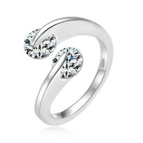 AEHIO Minimalist 2CT D Color VVS1 Moissanite Wedding Ring – 18k Gold Over Silver Shining Eternal Women's Ring for Anniversary Engagement