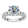 thumbnail image 1 of AEHIO Moissanite Engagement Ring,4.3cttw D Color Round Cut, Gold Plated Sterling Silver Promise Anniversary Ring for Women, 1 of 15