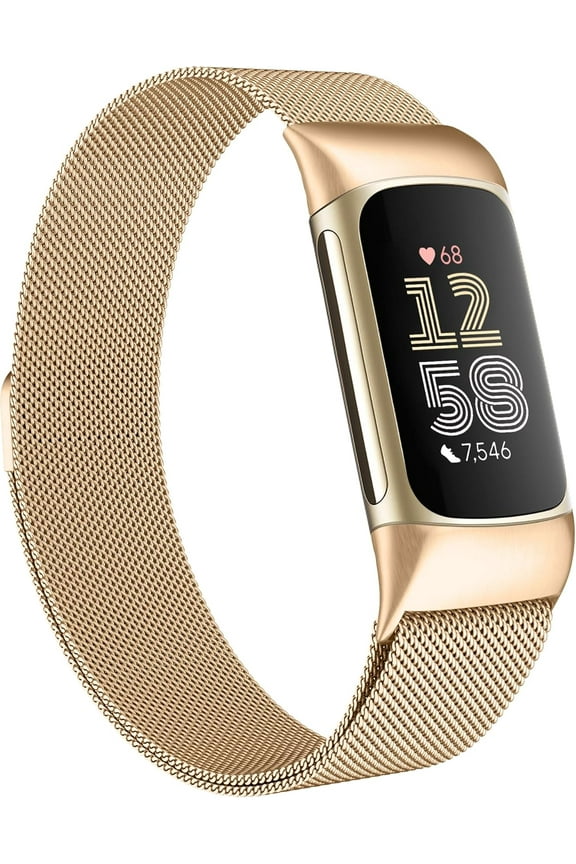 Metal Mesh Loop Band - Adjustable Stainless Steel Strap for High-Performance Activity Trackers (Fits Select Models 6/5), Men & Women