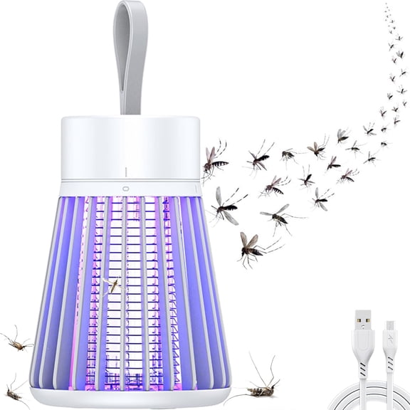 AEL LED Mosquito Zapper for Indoor & Outdoor Use, USB Charging, White