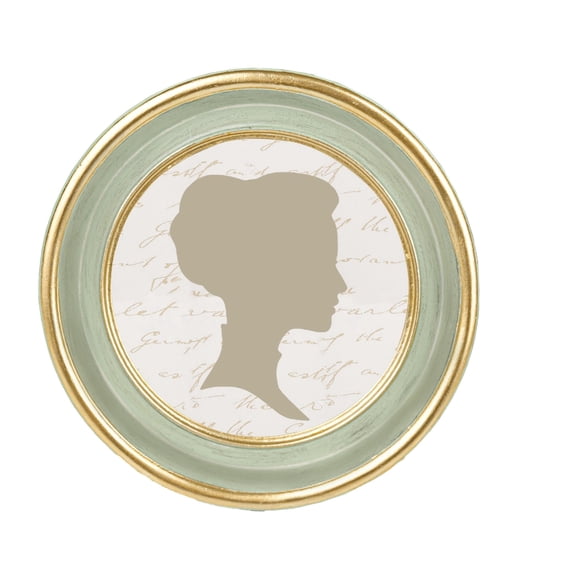 AELS 4x4 Vintage Oval Picture Frame, Antique Photo Frame with Glass Front, Tabletop or Wall Display, Sage Green with Gold Trim