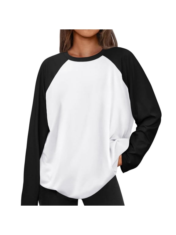 Women Oversized Long Sleeve Shirt 2025 Summer Casual Basics Top Loose Fit Tee Fashion Cute Clothes