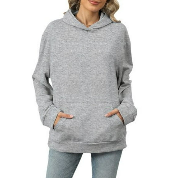 AELand Womens Long Sleeve Shirts Kangaroo Pocket Fashion Hoodies Fall Pullover Sweatshirts, S~XXL