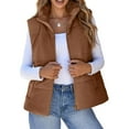 thumbnail image 1 of AELand Women's Corduroy Vests - Lightweight Padded Vest , Sleeveless Puffer Vest with Pockets ,M, 1 of 6