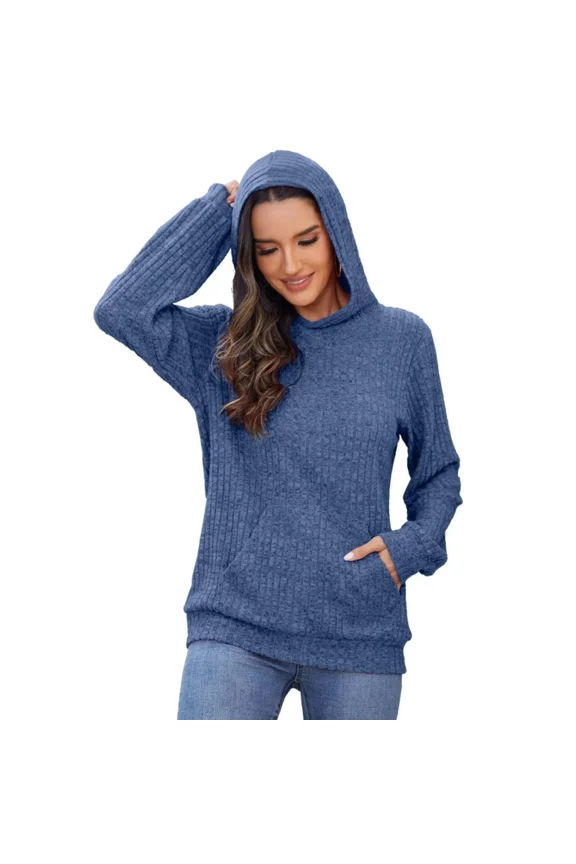 Women's Sweaters Fashion Oversized Pullover Hoodies Sweatshirts Long Sleeve Loose Fall Sweaters With Kangaroo Pocket, S~XXL