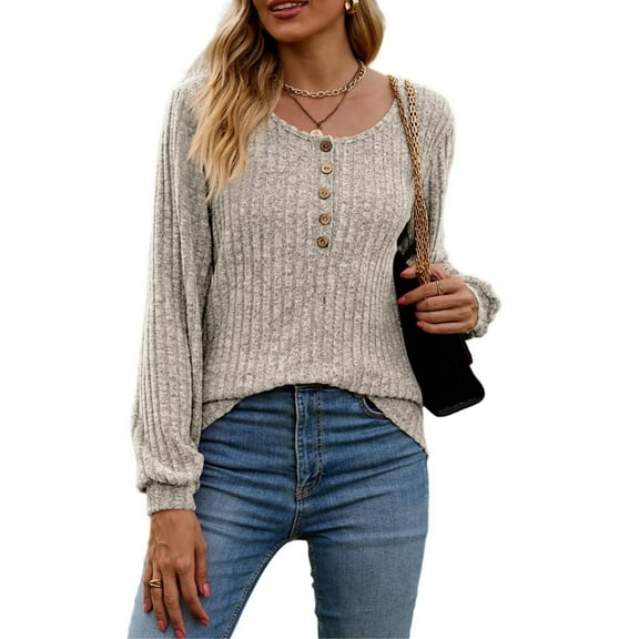 AELand Womens Sweaters, Casual Round Neck Long Sleeve Tops and Blouses For Spring & Fall & Winter
