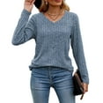 thumbnail image 1 of AELand Womens Sweaters, Casual V Neck Long Sleeve Tops and Blouses For Spring & Fall & Winter, 1 of 7