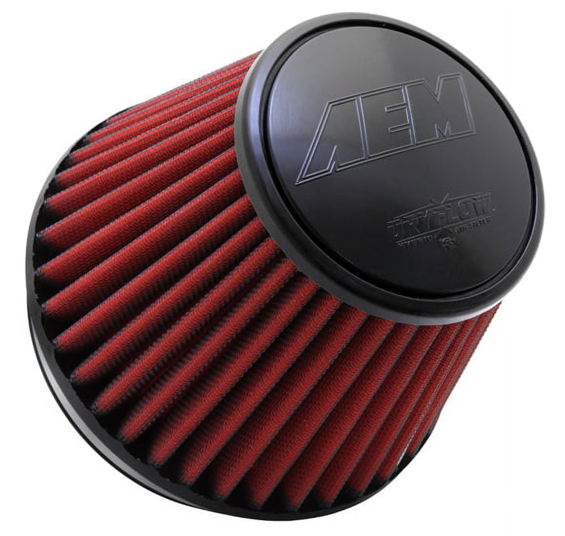 AEM 21-209DK Universal DryFlow Clamp-On Air Filter: Round Tapered; 6 in (152 mm) Flange ID; 5.25 in (133 mm) Height; 7.5 in (191 mm) Base; 4.75 in (121 mm) Top