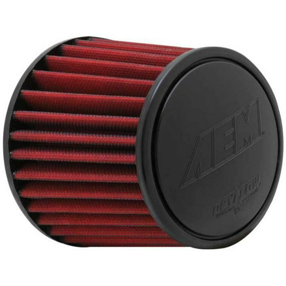 AEM 21-2110DK Universal DryFlow Clamp-On Air Filter: Round Tapered; 3.25 in (83 mm) Flange ID; 5.25 in (133 mm) Height; 6 in (152 mm) Base; 5.125 in (130 mm) Top