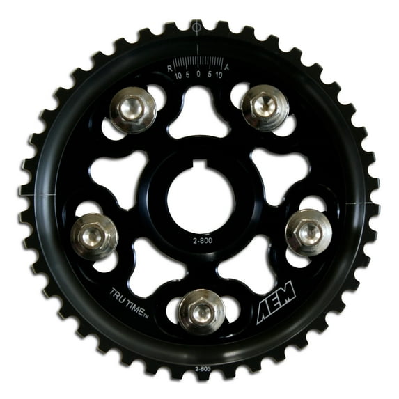 AEM 23-801BK Tru-Time Adjustable Cam Gear - 5-Bolt - Black