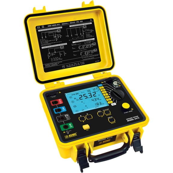 AEMC 6472 Digital Multifunctional Ground Resistance Tester with DataView Software, 2, 3, & 4-Point