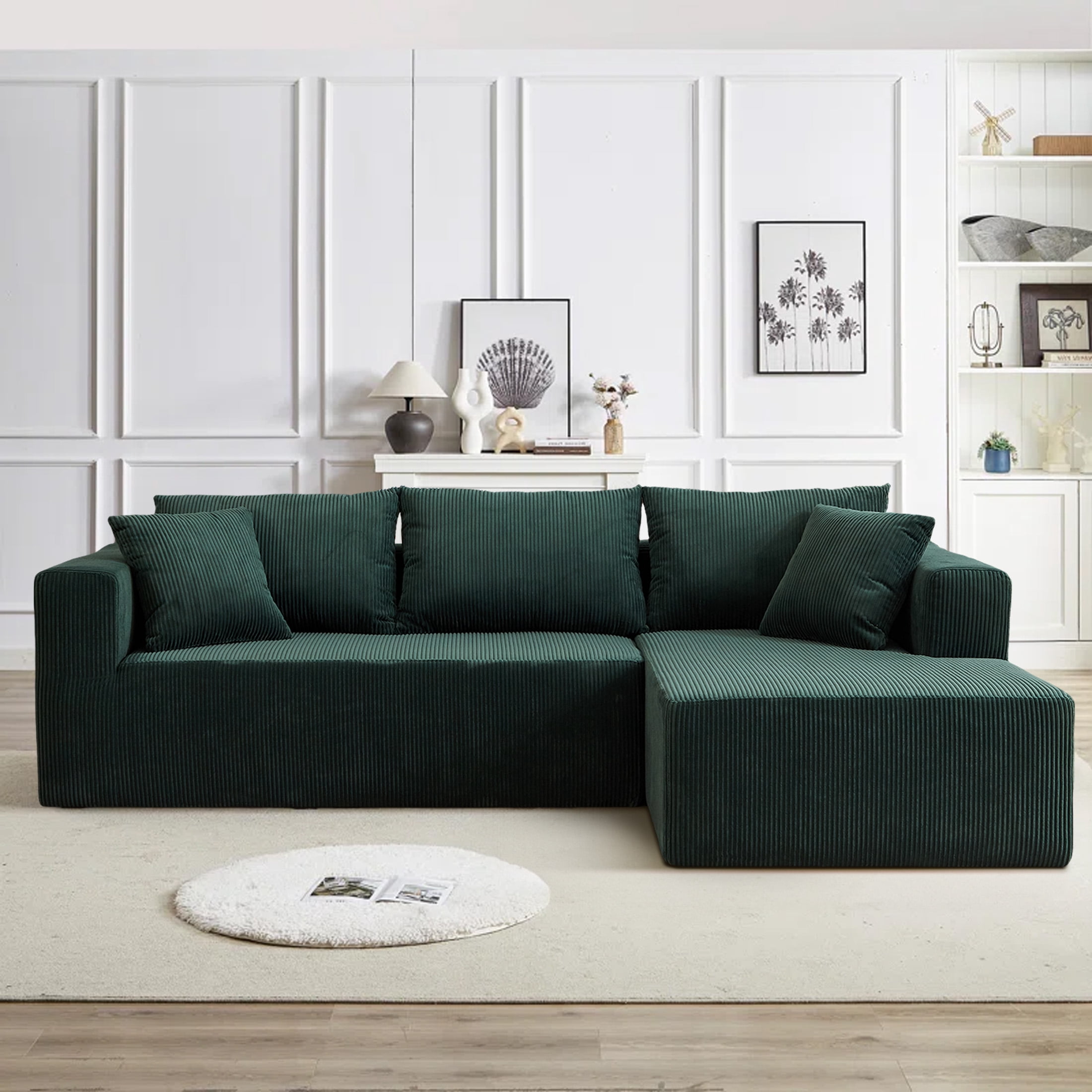 AENKYO 104 Modular L-Shape Sectional Sofa - Cloud-Couch - Corduroy