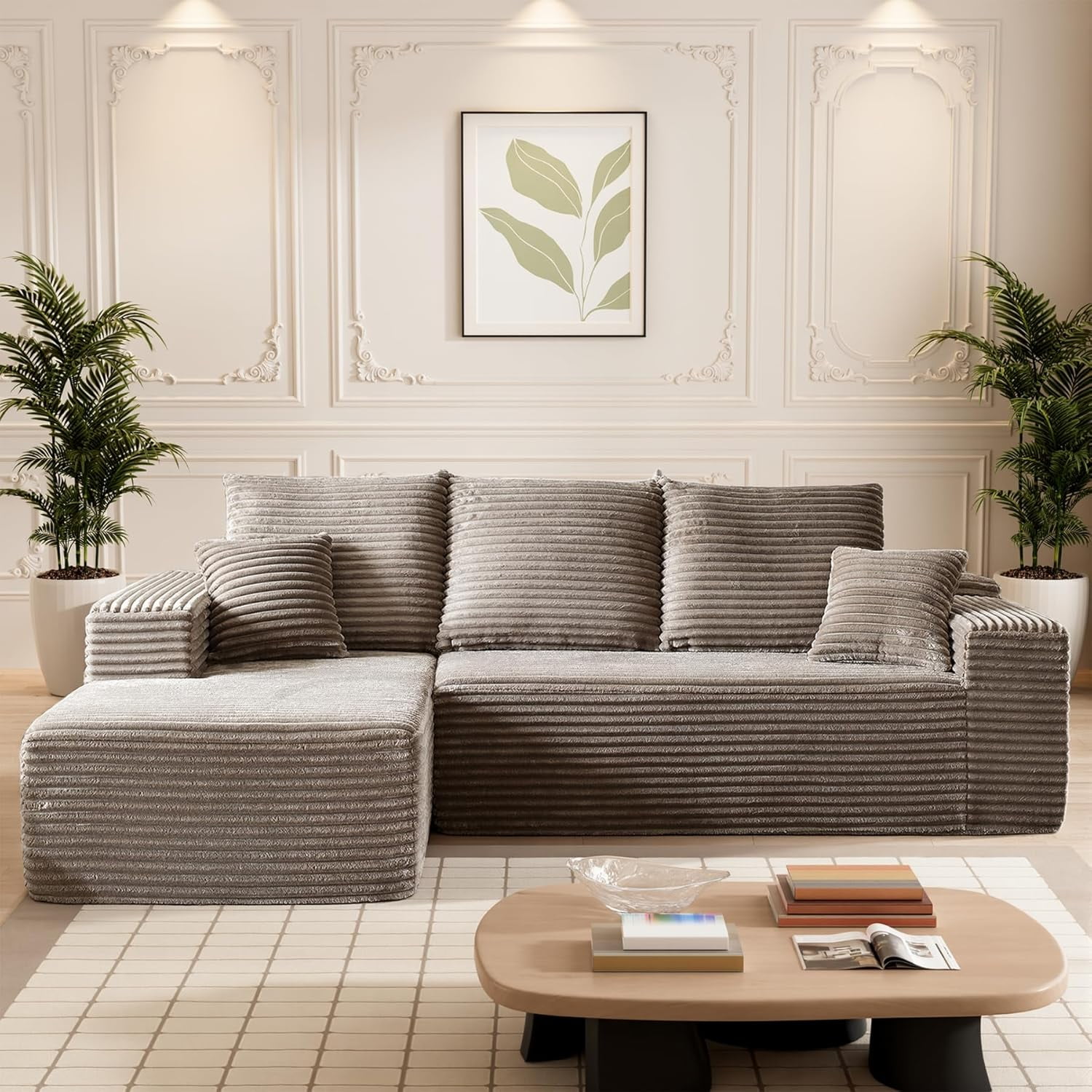 AENKYO Modular Sectional Couch with L-Shape Chaise — Modern Living Room ...