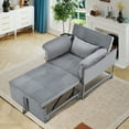 thumbnail image 1 of AENKYO 3-in-1 Convertible Sleeper Chair Bed with Adjustable Backrest, Velvet Chaise Lounge Sofa for Small Spaces, Gray, 1 of 8