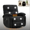 thumbnail image 1 of AENKYO 360° Swivel Recliner with Massage & Heat, Adjustable Rocking Chair with Side Pockets, Black, 1 of 10
