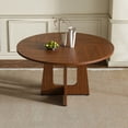 thumbnail image 1 of AENKYO 47" Round Dining Table, Mid-Century Wood Kitchen Table for 4-6 People, Heavy Duty Pedestal Base, Walnut, 1 of 5