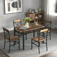 thumbnail image 1 of AENKYO 5-Piece Dining Set for 4, Space-Saving Small Kitchen Table with Chairs, Rustic Brown Industrial Farmhouse Style, 1 of 7