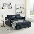thumbnail image 1 of AENKYO 55.5" Pull-Out Loveseat Sleeper Sofa Bed with USB Ports and Side Pockets – Black, 1 of 8