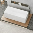 AENKYO 67" Freestanding Solid Surface Bathtub, Stone Resin Freestanding