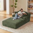 thumbnail image 1 of AENKYO 80" Oversized Corduroy Chaise Lounge, Fully Assembled, No Assembly Required, Green, 1 of 8