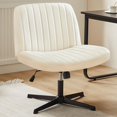 thumbnail image 1 of AENKYO Adjustable Swivel Office Chair - Criss Cross Leg - Padded Armless Desk Chair - Cream, 1 of 6