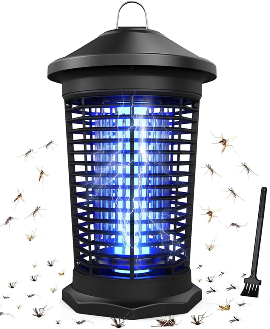 AENKYO Bug Zapper Outdoor Waterproof - 4200V High Power Electric Mosquito Killer for Garden, Patio, Backyard, Insect Zapper for Home Use (Black)