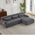 thumbnail image 1 of AENKYO Chenille L-Shaped Oversized Sectional Sofa, Minimalist Sleeper Couch for Living Room or Apartment, No Assembly Required (Gray,Right-Facing Chaise), 1 of 8