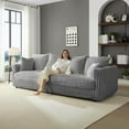 thumbnail image 1 of AENKYO Corduroy Modular Cloud Sofa, 104.3" 4-Seater Deep Seat Sectional Couch with Oversized Chaise Lounge, Living Room Sofa Sleeper, Corduroy Gray, 1 of 8