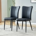 thumbnail image 1 of AENKYO Dining Room Chairs Set of 2, PU Leather Upholstered Kitchen Table Chairs with High Back and Metal Legs, Black, 1 of 8
