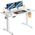 thumbnail image 1 of AENKYO Electric Height Adjustable Standing Desk with T-Shaped Metal Frame, Ergonomic Home Office Workstation for Computer, Modern Sit to Stand Desk，White, 1 of 8