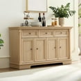 thumbnail image 1 of AENKYO Farmhouse Buffet Cabinet with Storage and Power Outlets, Rustic Sideboard for Dining or Living Room, Natural Oak, 1 of 8