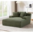 thumbnail image 1 of AENKYO Oversized Corduroy Chaise Lounge Chair – Extra Wide Cloud Couch Daybed with 3 Pillows, No Assembly, Deep Seat Sleeper Sofa for Living Room & Bedroom, Green, 1 of 8