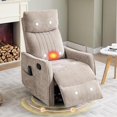 thumbnail image 1 of AENKYO Swivel Recliner Chair, Manual Rocking Massage Chair, Heated for Adults, for Living Room,khaki Chenille, 1 of 4