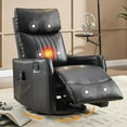 thumbnail image 1 of AENKYO Swivel Recliner Chair, Manual Rocking Massage Chair with Heat for Adults, for Living Room,Black Faux Leather, 1 of 7