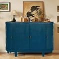 thumbnail image 1 of AENKYO Vintage Accent Cabinet with Carved Doors – Stylish Sideboard Buffet for Living Room & Entryway, Dark Blue, 1 of 8
