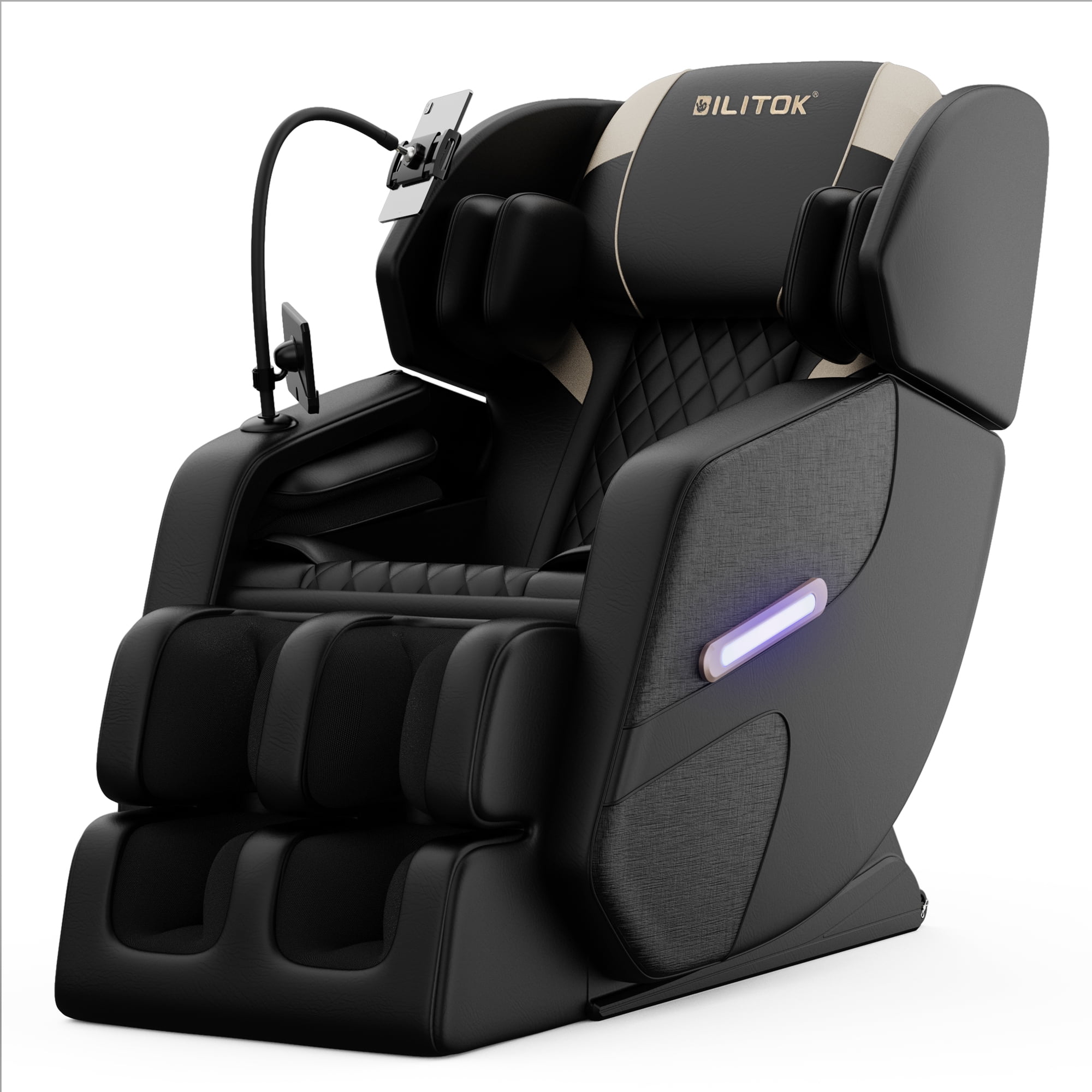 AENKYO Zero Gravity Full Body Massage Chair Recliner Includes Heating, Airbags, Wireless Connectivity, Foot Roller, and Touch Screen Black