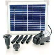 AEO Solar Water Pump Kit 12V DC Brushless Submersible 124GpH Water Pump w/ 5W Solar Panel for Bird Bath, Fish Tank, Small Pond, Garden Decoration, Water Circulation for Oxygen No Backup Battery
