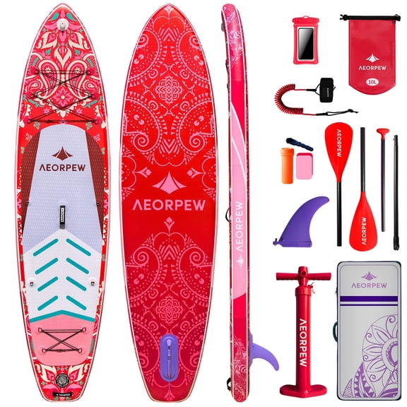 AEORPEW 34'' Wide Inflatable Paddle Board for Women with Premium Paddle Boards Accessories, Adj SUP Paddle, 100L Backpack, Suitable for Versatile SUP Boards of All Skills Levels