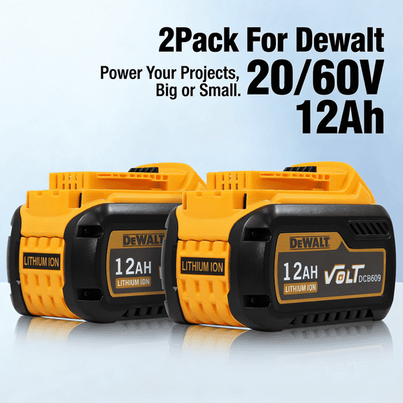 AERDU 2-Pack 20V/60V MAX FLEXVOLT 12.0Ah Lithium-Ion Battery for DW DCB609 DCB612 Shipped from US warehouse