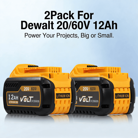 AERDU 2-Pack 20V/60V MAX FLEXVOLT 12.0Ah Lithium-Ion Battery for DW DCB609 DCB612 Shipped from US warehouse