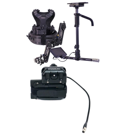SteadiCam AERO 30 2-Section Carbon Fiber Sled with 7" 3G-HD/SD/HDMI Monitor, A-30 Arm, Zephyr Vest With SteadiCam Panasonic D28 Battery Mount