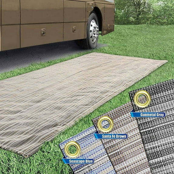 Prest-O-Fit 2-3031 - Aero-Weave 20'L x 7.5'W Santa Fe Brown Polyester Outdoor Mat