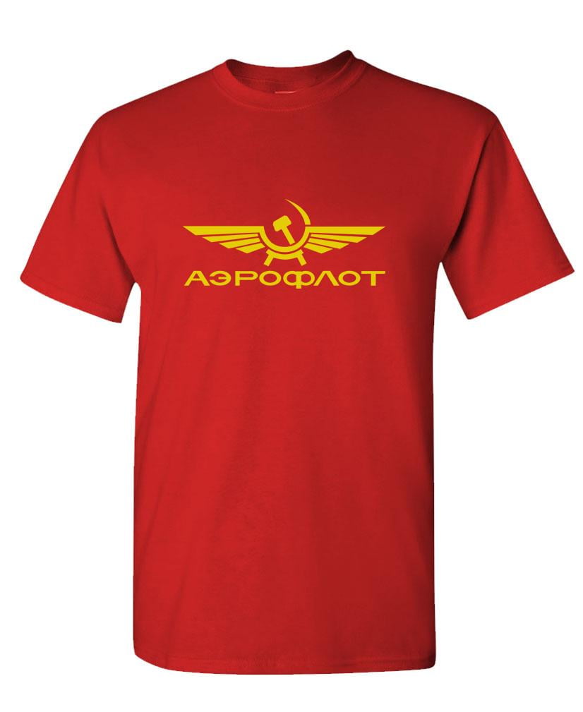 AEROFLOT retro funny russian airline Cotton Unisex T Shirt Walmart