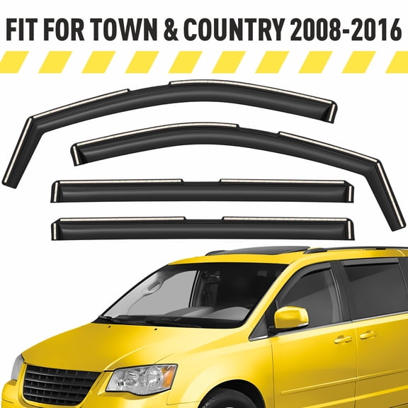 AEROGUYS Extra Durable Window Deflectors In-Channel Window Visors Rain Guards Fit for Chrysler Town and Country 2008-2016, Sun Visors, Wind Vent for Shades, Exterior Car Accessories - 4 pcs. AG0896