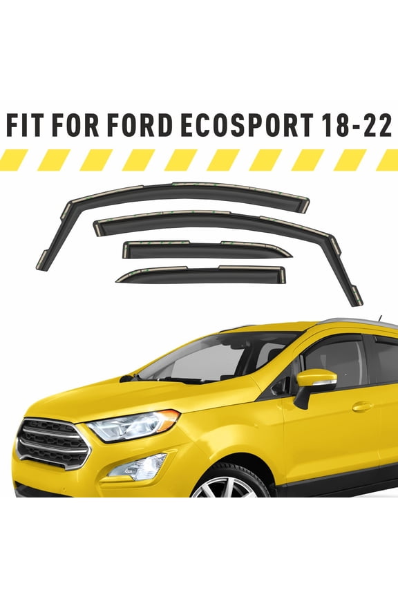 Extra Durable Window Deflectors In-Channel Window Visors Rain Guards Fit for Ford EcoSport 2018-2022, Sun Visors, Wind Vent for Shades, Exterior Car Accessories - 4pcs. AG0948
