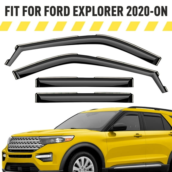AEROGUYS Extra Durable Window Deflectors In-Channel Window Visors Rain Guards Fit for Ford Explorer 2020-2026, Sun Visors, Wind Vent for Shades, Exterior Car Accessories - 4 pcs. AG0902