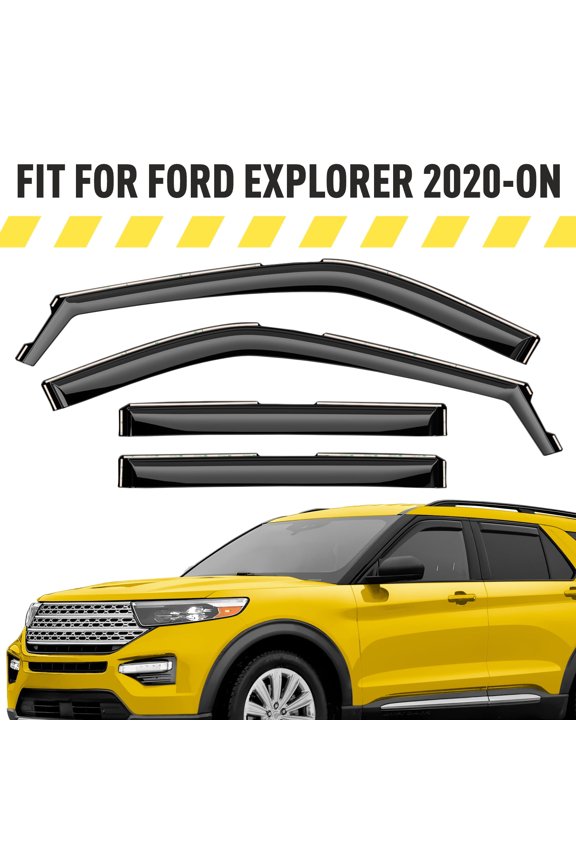 Extra Durable Window Deflectors In-Channel Window Visors Rain Guards Fit for Ford Explorer 2020-2026, Sun Visors, Wind Vent for Shades, Exterior Car Accessories - 4 pcs. AG0902