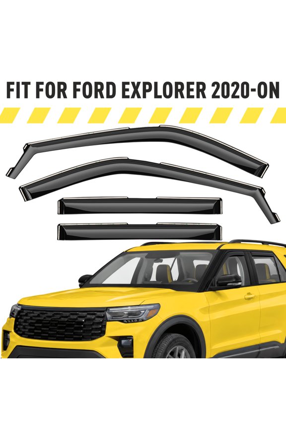 Extra Durable Window Deflectors In-Channel Window Visors Rain Guards Fit for Ford Explorer 2020-2026, Sun Visors, Wind Vent for Shades, Exterior Car Accessories - 4 pcs. AG0902